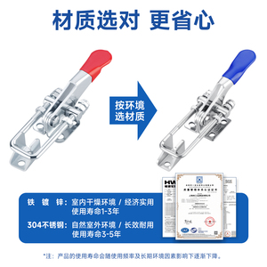 NRH 304 Acier inoxydable – Clip de serrage rapide réglable avec boucle de verrouillage pour fixation de boîte - Product Image 5