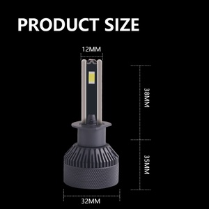 Faros Delanteros LED V1 de 65 Vatios, Iluminación de 12000 LM, 6500 K, H1 H3 H4 H7 para Automóvil, Bombillas LED de 12 V - Product Image 3