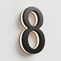 Numéros de maison modernes en métal, étanches et antirouille, pour l'extérieur, panneaux de porte d'appartement, plaques d'adresse en acrylique noir pour la décoration de la maison