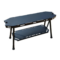 Table de camping pliante en alliage d'aluminium pour l'extérieur, moderne, multifonctionnelle, avec rangement portable, table de skateboard, noircie, pour pique-nique