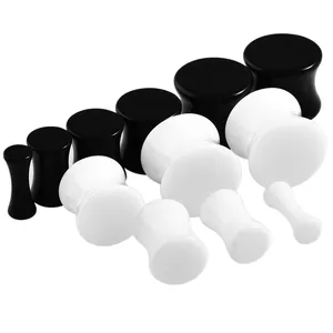 Pares de expansores de <span class=keywords><strong>oreja</strong></span> de acrílico blanco y negro dilataciones 3-30MM tapones para túneles de <span class=keywords><strong>oreja</strong></span> calibre de <span class=keywords><strong>oreja</strong></span> Piercing joyería mujeres hombres - Product Image 1
