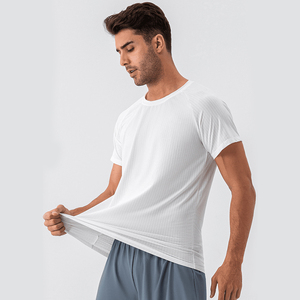 T-shirts pour hommes, à manches courtes, col rond, respirants et à séchage rapide, adaptés aux exercices et à la remise en forme - Product Image 4