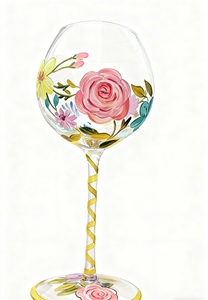 Calice da Vino Rosso Vintage Floreale all'Ingrosso, Dipinto a Mano <span class=keywords><strong>con</strong></span> Incisione, Design Classico, Lungo, <span class=keywords><strong>in</strong></span> Cristallo Ecosostenibile - Product Image 5