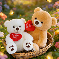 Ours en peluche romantique Saint-Valentin, adorable motif cœur, jouet en peluche pour cadeau de festival, vente en gros pour magasins de détail