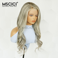 Peluca de Cabello Humano Virgen Brasileño 13x6, Ondulado, Rubio Ceniza, Sin Pegamento, 100% Cabello Humano