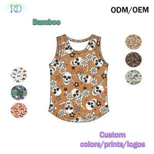 Débardeur en bambou Ruidian pour garçons, col en U, ourlet incurvé, <span class=keywords><strong>gilet</strong></span> sans manches extensible pour tout-petits, débardeur décontracté d'été pour enfants - Product Image 4
