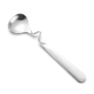 304 stainless steel bent handle coffee card cup scoop shaped twisted honey scoop