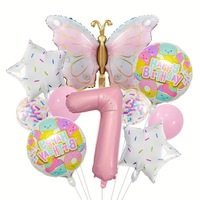 Kit de ballons papillon mats très demandés, ballons chiffres en aluminium de 32 pouces, décorations de fête d'anniversaire pour enfants, accessoires photo