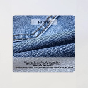 Jean en denim extensible côtelé pour garçons, coupe capri, avec cordon de serrage à la taille, style étudiant, 1-14 ans - Product Image 3