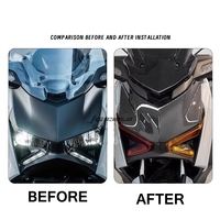 Accesorios para Motocicleta, Panel Superior Delantero de Fibra de Carbono Real, Cubierta para Faro Delantero para YAMAHA XMAX 300 2025-2026