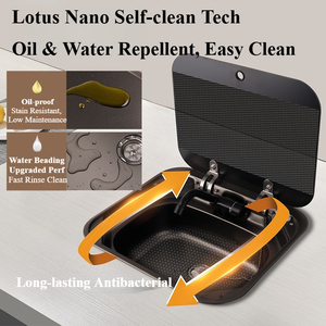 Évier de camping-car en acier inoxydable noir et argenté avec couvercle en verre et robinet pliable, accessoire de lavabo pour <span class=keywords><strong>caravane</strong></span> et camping-car - Product Image 4