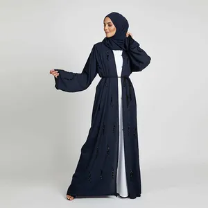 Ethnische islamische Kleidung Blumen muslimisches Kleid mit Gürtel Türkei muslimische Kleider