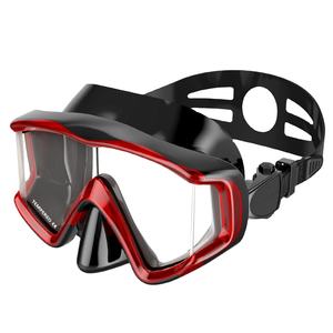 Vente en gros de masques de plongée en silicone, 3 lunettes, grandes lunettes de plongée pour adultes, en stock - Product Image 1