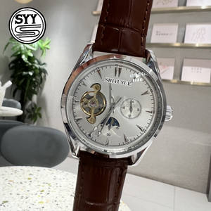 אוטומטי מלא גברים בסגנון עסקי שעון מכני tourbillon חגורת פיצוץ עיצוב עמיד במים נירוסטה דיגיטלי - Product Image 2