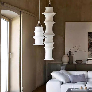 Modern Wabi-Sabi Japanese Fabric Vintage Long Chandelier New Chinese Style for Living Room Dining Room Tea Room Pendant Lights - Product Image 3