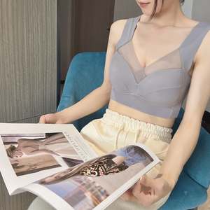 Sujetador deportivo sexy push-up de seda helada para mujer, sin aros, lencería para dormir, bralette deportivo al por mayor - Product Image 3