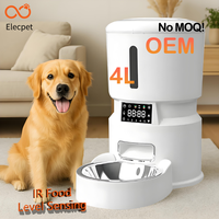 Distributeur automatique de croquettes pour chien WINNOX Smart 4L, portable, étanche IPX5, blanc et noir, avec bouton de programmation, écran tactile LCD blanc