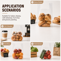 Sacs en PEHD transparents personnalisés avec logo du fabricant, de qualité alimentaire, avec poignées, pour boulangerie, gâteaux, desserts et emballages à emporter