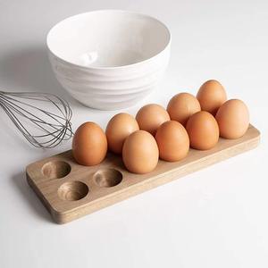 Plato de huevos rellenos de madera de acacia 4/6/12 rejillas bandeja de huevos de 24 agujeros para Cocina - Product Image 2