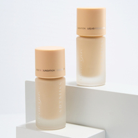 Fond de teint liquide végétalien imperméable à l'eau, crème à couvrance complète, fond de teint pour le maquillage noir foncé de marque privée à faire soi-même
