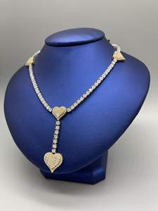 สร้อยคอเซ็กซี่แบบห่วงโซ่เทนนิสรูปหัวใจประดับเพชรเทียมรูปหัวใจประดับเพชรเทียมขนาดเล็ก - Product Image 4