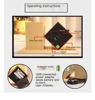 Porte-stylo de bureau en bois/bambou Rhombus, horloge numérique LED, chargeur de téléphone sans fil - Couleur et taille personnalisées |   Services