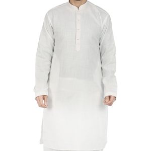 Shikha Fab White Kurta Pathani à manches longues pour homme en tissu tissé respirant, tenue décontractée pour les fêtes de l'Aïd et de Diwali - Product Image 5