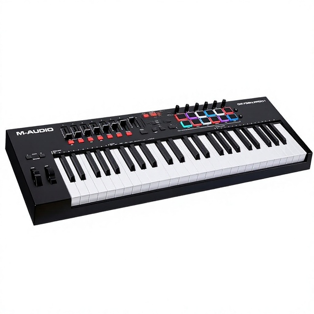 M-AUDIO Oxygen Pro 61 Key USB MIDI Keyboard Controller Beat Pads MIDI-assignable Knobs Buttons Faders Native Instruments Sound