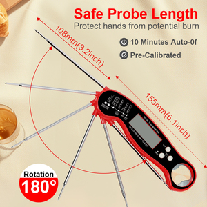 0.5sultra phản ứng nhanh gấp <span class=keywords><strong>LCD</strong></span> hiển thị kỹ thuật số thịt nhiệt kế biểu tượng tùy chỉnh BBQ nướng Nhiệt kế cho nấu ăn thực phẩm thịt - Product Image 2