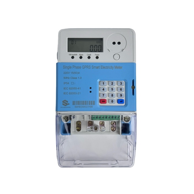 Junrui STS Smart GPRS Single Phase Prepaid Electricity Meter IEC Certified 220V 50Hz Keypad 3-Year Warranty Class 1.0 Accuracy