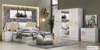 2023 nouveau économique 5 pièces pas cher MDF chambre ensemble meubles 1.8m lit King Size pour la maison