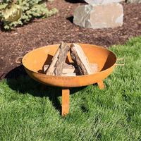Rusty Garden Outdoor Wood Burning Portable Acero inoxidable Pizza Horno Corten Steel Fire Pit y barbacoa con componentes metálicos