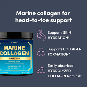 אבקת תוספי קולגן ימי הידרוליזט חלאל וטבעוני 8 גרם עם ויטמין C ותערובת סיבים פרוביוטיים להלבנת העור וזוהר - Product Image 3