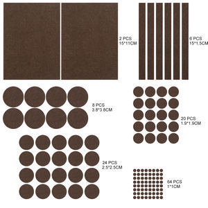 Patins <span class=keywords><strong>de</strong></span> meubles en feutre brun, patins adhésifs ronds pour meubles, patins en feutre rectangulaires pour chaises, tables, pieds - Product Image 2