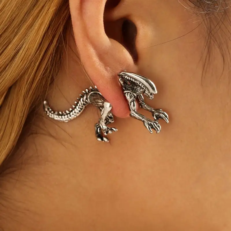 Boucles d'oreille Punk Cool t-rex, 1 pièce, tyrannosaure, Dragon, dinosaure