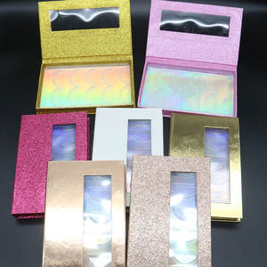 Kotak Bulu Mata Palsu Kustom 5 Dalam 1 25 Mm Bulu Mata Kotak Kemasan Bulu Mata Mink Palsu Grosir Glitter Kosong 5 Pasang 25 Mm Bulu Mata Magnet Merah Muda - Product Image 6