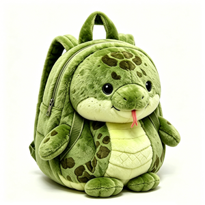 Mochila de Peluche de Serpiente Verde Suave y Esponjosa Personalizada, Mochila de Peluche de Serpiente Verde con Manchas para Niños Pequeños, Linda Mochila de Peluche de Serpiente Redonda 3D para Niños - Product Image 1