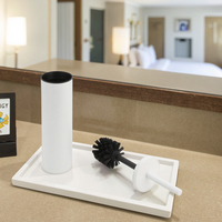 Porte-brosse de toilette en métal blanc moderne avec support de brosse en plastique pour salle de bain cuisine hôtels