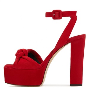 Sandali con Plateau e Tacco Grosso da Donna con Cinturino alla Caviglia e Nodo 2024 - Product Image 5