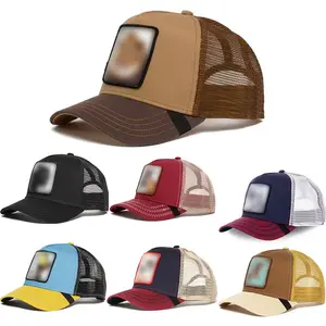 Grosir topi Baseball dengan tambalan bordir hewan Gorras dengan topi jaring topi Trucker Logo kustom
