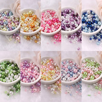 Perles acryliques rondes personnalisées 10 g/sac, couleurs mélangées/tailles perles 3/4/5/6/8mm perles d'imitation ABS