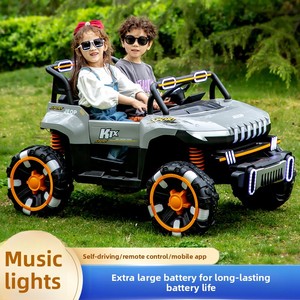 Voiture électrique télécommandée grande taille pour enfants, véhicule jouet à quatre roues en plastique, double siège, cadeau d'anniversaire - Product Image 4