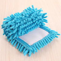 Vadrouille plate de nettoyage de la poussière de sol en tissu de chenille rétractable en microfibre avec poignée télescopique