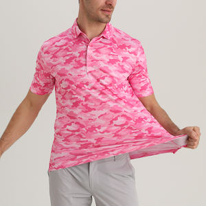 Nouveau design chemise de golf broderie logo luxe haute qualité séchage rapide coupe ajustée pour polo extensible dans les 4 sens hommes - Product Image 3