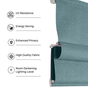 Persianas enrollables personalizadas Manual Roman Shades Blackout 100% Poliéster Tela ignífuga - Product Image 3