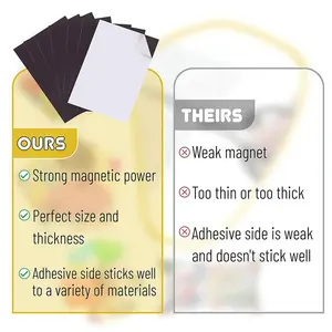 Adhesive Magnetic Sheets 4" X 6" 10 Pack Flexible Magnetic Sheet Picture Magnets Cuttable Magnet Sheets