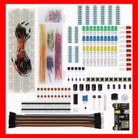 Composants électroniques, condensateur électrolytique permanent, résistance, LED, kit de platine d'expérimentation à 830 trous, pack de composants UNO R, kit de démarrage pour débutants