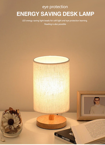 Hiện Đại USB Đèn Bàn Với Vải Gỗ Bảng Sắt Cơ Thể Điện Ánh Sáng Ban Đêm Bóng Cho Phòng Ngủ Văn Phòng Phòng Ăn - Product Image 2
