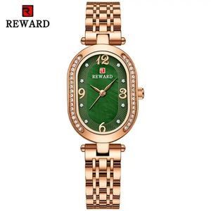 Relojes REWARD, Nuevos Relojes Impermeables para Mujer, Diseño Elíptico Elegante, Diamantes de Lujo, Reloj Casual de Negocios para Mujer 21058L - Product Image 1