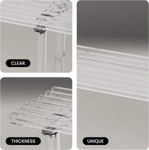 Hojas de acrílico gruesas sólidas de 35 pulgadas, tornillos combinados, <span class=keywords><strong>Banco</strong></span> de entrada fijo, <span class=keywords><strong>banco</strong></span> de almacenamiento largo y ancho Lucite para dormitorio - Product Image 3